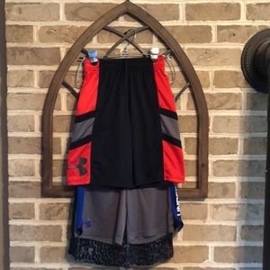 3 Pair Under Armour Boy’s YMD Athletic Shorts